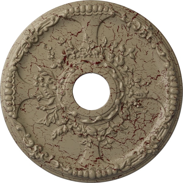 Ekena Millwork Antioch Ceiling Medallion (Canopies up to 3 1/2"), 18"OD x 3 1/2"ID x 1 3/8"P, Gobi Desert Crackle CM18SEGDC - main